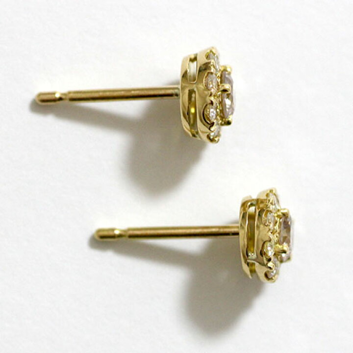 楽天市場】ダイヤモンド ピアス 計0.5ct K18 イエローゴールド 天然  
