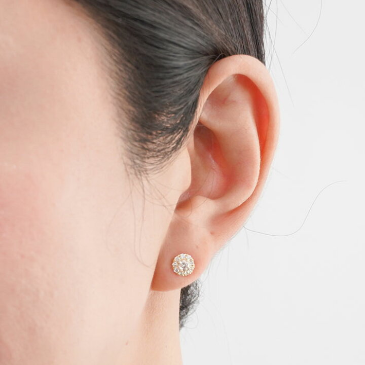 楽天市場】ダイヤモンド ピアス 計0.5ct K18 イエローゴールド 天然  