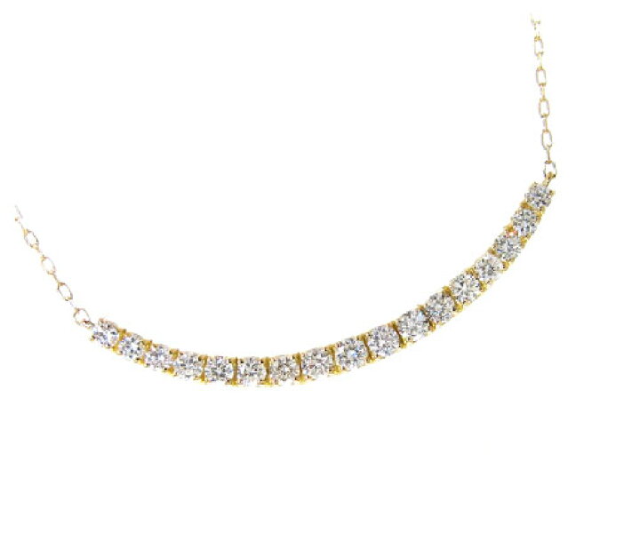 楽天市場】ダイヤモンド ライン ネックレス 0.5ct K18YG 天然ダイヤ 