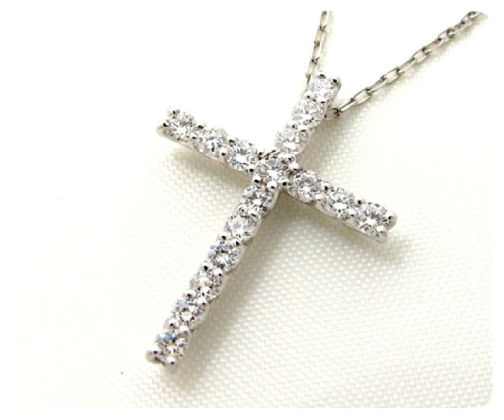 楽天市場】ダイヤモンド ネックレス クロス 0.3ct プラチナ 天然ダイヤ 