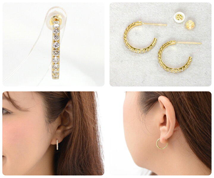 楽天市場】ダイヤモンド フープピアス 0.6ct K18 イエロー 