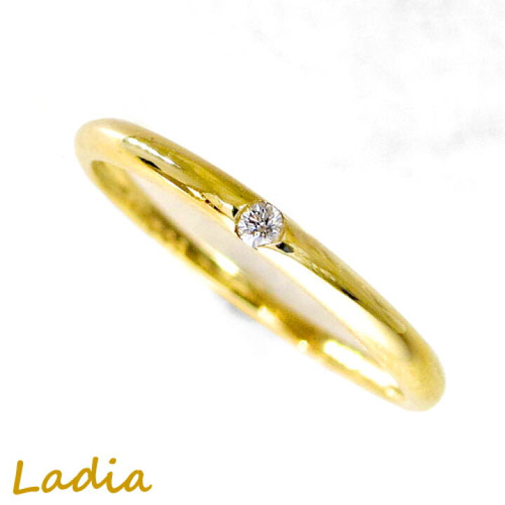 楽天市場】ダイヤモンド リング K18YG 0.02ct 天然ダイヤ ピンキー 