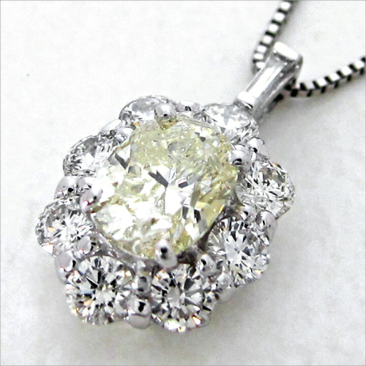 楽天市場】オーバルカット ダイヤモンド ネックレス 1.061ct VLY SI2 