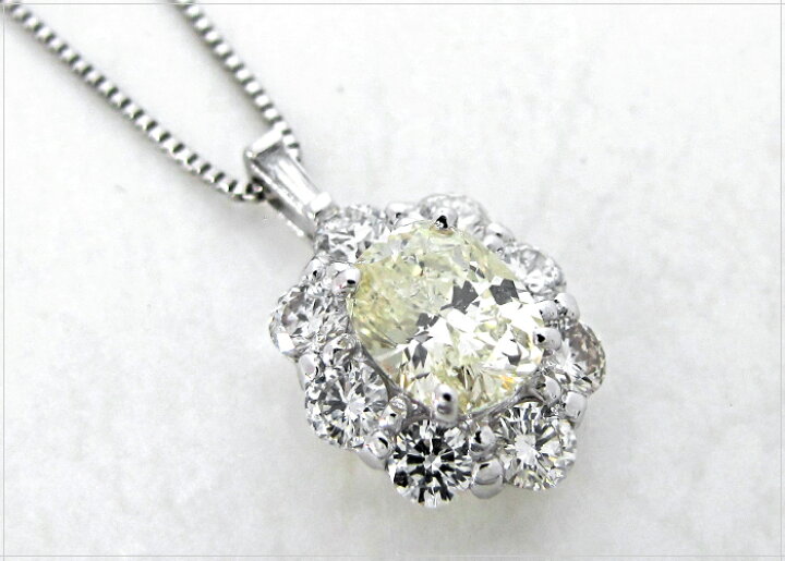 楽天市場】オーバルカット ダイヤモンド ネックレス 1.061ct VLY SI2 