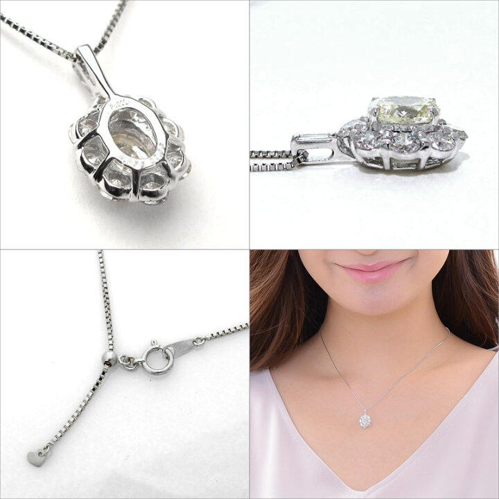 楽天市場】オーバルカット ダイヤモンド ネックレス 1.061ct VLY SI2 
