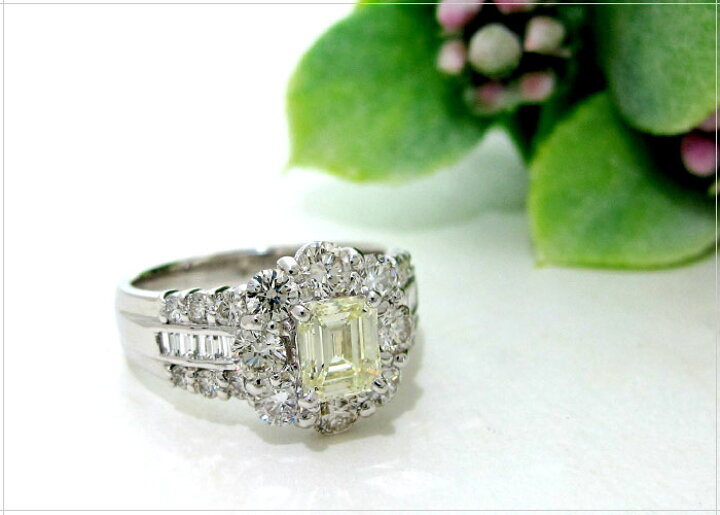 楽天市場】ダイヤモンド リング 0.7ct Pt900 エメラルドカット VLY SI2 
