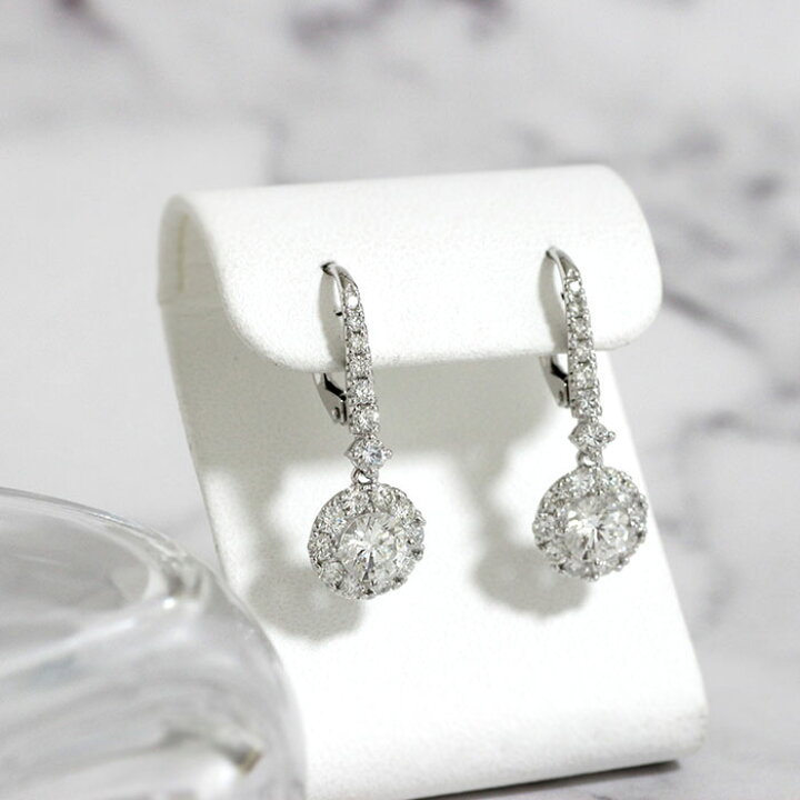 楽天市場】新商品 ダイヤモンド ピアス 0.5ct×0.5ct Gカラー SI-2 