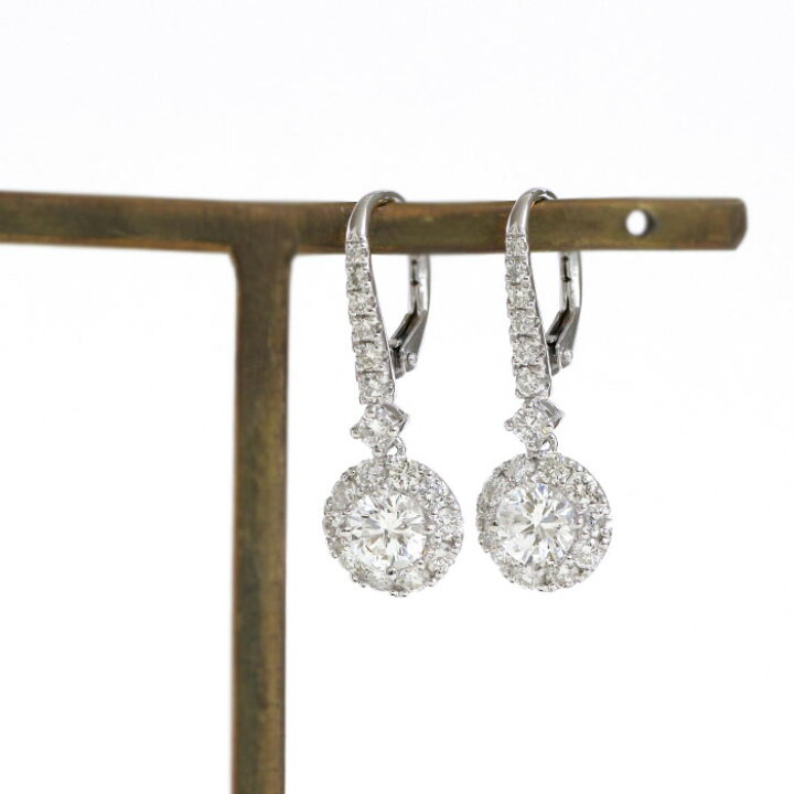 楽天市場】新商品 ダイヤモンド ピアス 0.5ct×0.5ct Gカラー SI-2 