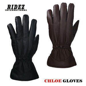 バイクグローブ おすすめ人気 女性用 暖かい レザー ブラウン ブラック 秋 冬RIDEZ(ライズ)CHLOE GLOVES SLG371 取寄品