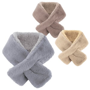 【在庫有り】防寒具レディースマフラーリシェル ボア&フェイクファーリバーシブルマフラー 225050襟巻 ネックウォーマー 通勤/通学 秋冬