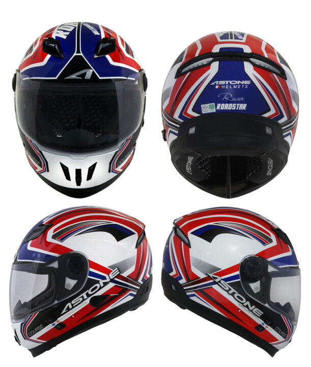 楽天市場 France Astone デザイン フルフェイスヘルメット Roadstar インナーシールド装備 おしゃれ かっこいい グラフィック ロードスター アストン フランス バイク用 レディースバイクバイコオンライン