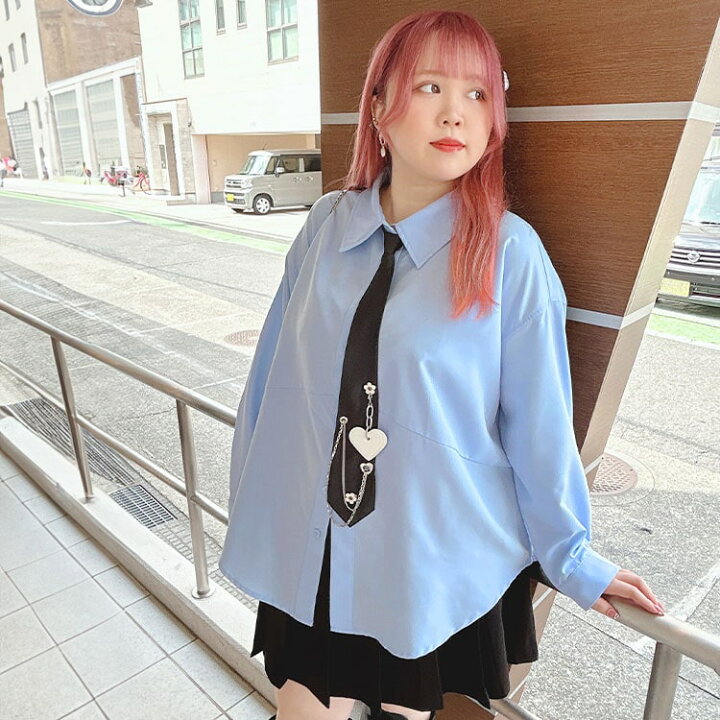 楽天市場】大きいサイズ レディース トップス シャツ カレッジネクタイ 