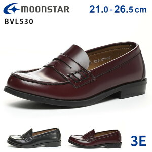 【10/30はクーポンで5%OFF】ムーンスター ローファー 学生 女子 疲れない 歩きやすい 滑らない 痛くない 柔らかい 軽量 3E 幅広 BVL530 コインローファー 黒 高校生 中学生 高校 中学 小学校 学校