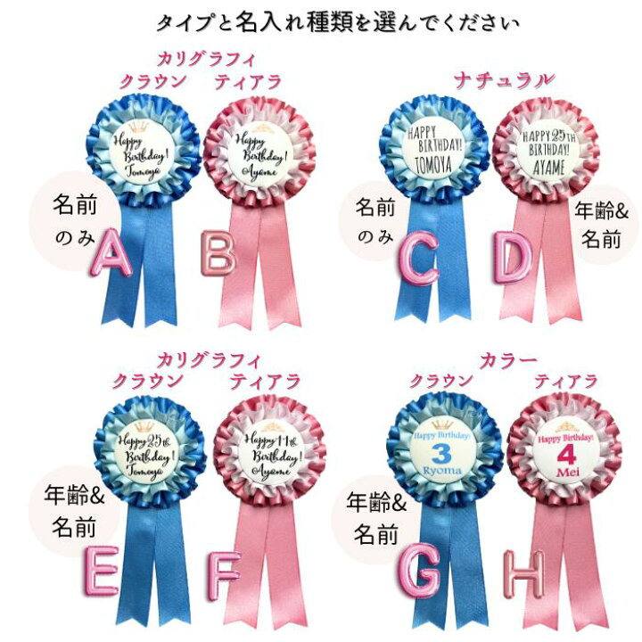 楽天市場】バースデーロゼット 誕生日ロゼット（ダブル2段） 名入れ  