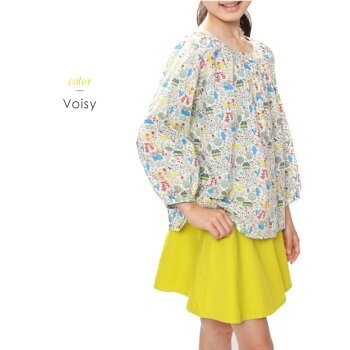 長く着れる1,000日ブラウス【オリジナルリバティブラウス130cm140cm150cm160cm】女の子キッズ小学生大きなサイズ大人対応LIberty七分袖上質日本製花柄綿コットンお出かけおしゃれ大人対応ラグラン
