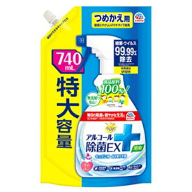 アース　らくハピ　アルコール除菌EX　つめかえパウチ　740ml