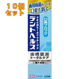 【医薬部外品】デントヘルス　薬用ハミガキ　口臭ブロック　85g×10個