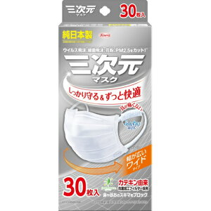 三次元マスク すこし大きめ Lサイズ ホワイト 30枚