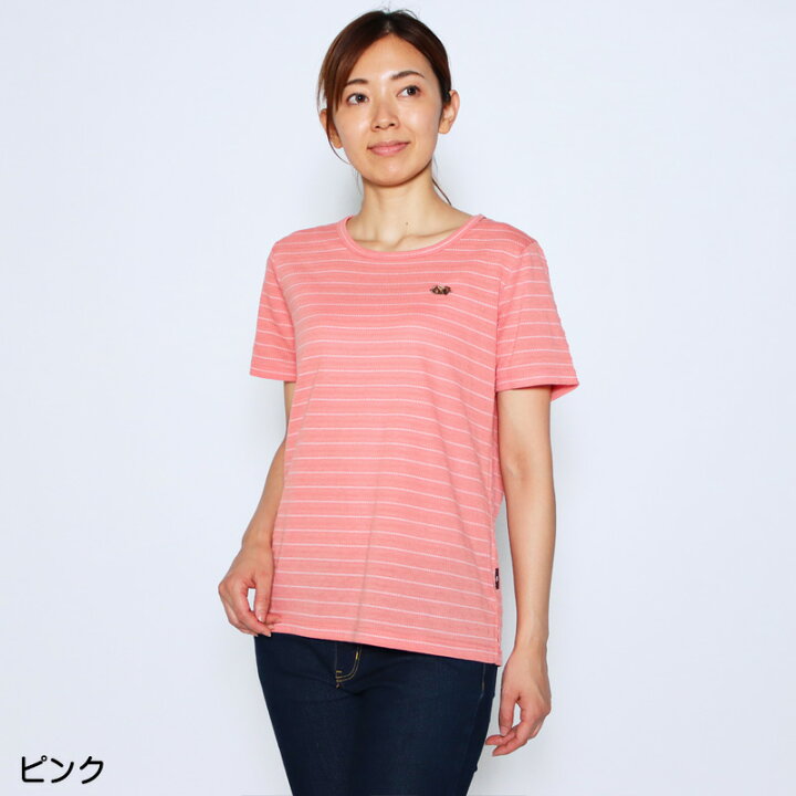 楽天市場 Tシャツ 半袖 Gugu World グーグーワールド ジャガードボーダーtシャツ レディース ミニチュアダックスの刺繍 スリット入り Tシャツ M L Ll 3l オフ ピンク ネイビー グレー 春 夏 秋 2124w デイリーライフ通販店レディハート