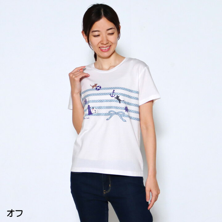 楽天市場】Tシャツ 半袖 Three Cats（スリーキャット） マリンボーダー  