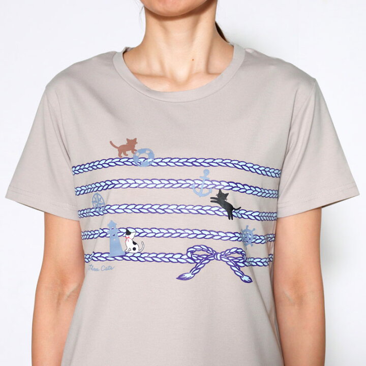 楽天市場】Tシャツ 半袖 Three Cats（スリーキャット） マリンボーダー  