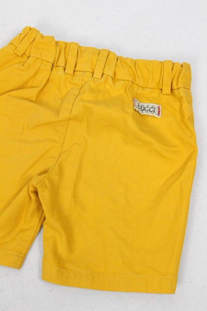 グッチ GUCCI ロゴ 短パン イエロー 素晴らしい価格 黄色 SIZE 12 18m 男の子 パンツ ショートパンツ E61 ボ 子供用 キッズ トムスAランク 35％OFF