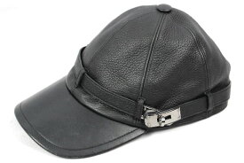 エルメス HERMESケリークロア レザー キャップ ブラック アポロ [ME]メンズ レディース 帽子ABランク P58