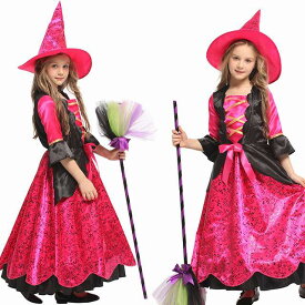 ハロウィン コスプレ 子供服 魔女 女の子 巫女 子供ドレス 小悪魔 ワンピース 　2点セット