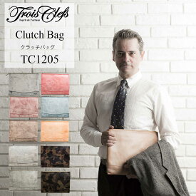 【Trois Clefs(トワクレ)】Clutch Bag【TC1205】クラッチバッグ イメンズ バック イタリア コンチェリア・ラ・ブレターニャ社 ワックスレザー 7カラー展開 牛革 肩掛け ホワイトハウスコックス