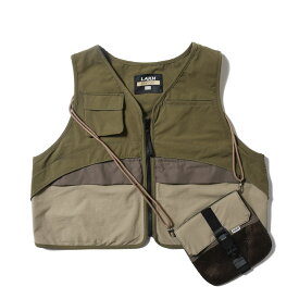 LAKH ラク ベスト メンズ ストリート ヒップホップ ラッパー アメカジ カジュアル ダンス ミリタリー ワーク ブランド DISPATCHABLE HALF VEST OLIVE オリーブ