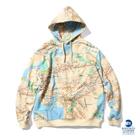 LFYT × MTA ラファイエット × エムティーエー プルオーバーパーカー Lafayette エルエフワイティー ロゴ ニューヨーク グラフィティー ストリート ヒップホップ ラッパー ダンサー アメカジ ワーク カジュアル ブランド SUBWAY MAP Lafayette LOGO HOOIDE LA240503