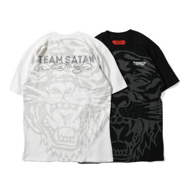 TEAM SATAN SKATEBOARDING × ED HARDY チームサタン スケートボーディング × エド ハーディ TIGER TEE 半袖Tシャツ TSED002-1 ★★