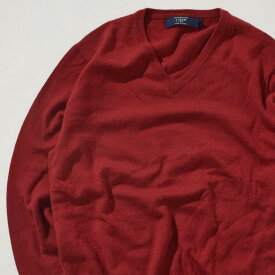 【Mサイズ】ジェイクルー J.CREW Solid V-NeckSweater ソリッドブイネックセーター BGY バーガンディー M 【中古】 メンズ ブランド 古着 US 買い付け