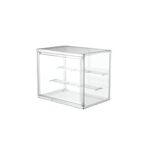 フィギアケース アクリル 選べる 透明ディスプレイ 選べる コレクションケース 紫外線防止 ホコリ防止 耐久性抜群 マグネット式扉 工具不要 簡単組み立て 段差あり/なし 27×22×18 フィギュ