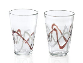 『ウェーブ　ペアハイカップ　2Pセット』ガラス食器　手作りガラス　ガラス　グラス　コップ　タンブラーお酒　デザート　かわいい　おしゃれ