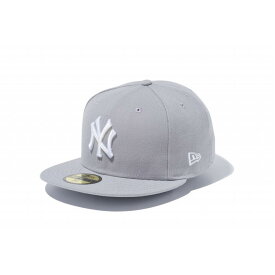 ニューエラ NEW ERA 59FIFTY MLB ニューヨーク・ヤンキース グレー × ホワイト 13562238