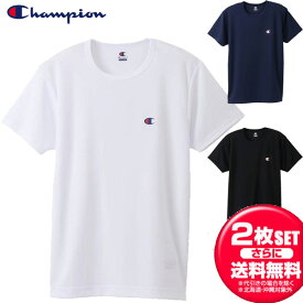 お得な2枚セット Champion チャンピオン CM1-P301S Tシャツ PE MESH CREW NECK T-SHIRT 半袖