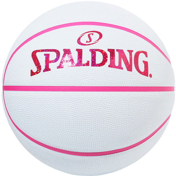 SPALDING（スポルディング） ホログラム ホワイト×ピンク 6号球 バスケット ボール 84535J