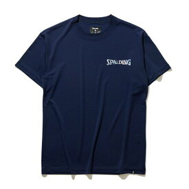 SPALDING スポルディング バスケット 半袖Tシャツ ホログラム ワードマーク SMT22128-NV
