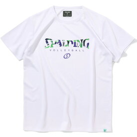 SPALDING スポルディング バレーボールTシャツ ボールプリント ロゴ バレーボール 半袖Tシャツ SMT24021V-2000