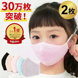 楽天1位受賞【30万枚突破】洗える メッシュマスク 2枚セット 子供用 こども用 こども用 子供用 登下校 給食 習い事 キッズ ジュニア 息苦しくない スポーツマスク 調整可能 耳が痛くない 肌に優しい 通学 体育 部活 小学生 幼児 男の子 女の子 小さめ 速乾