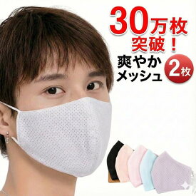 楽天7位受賞【30万枚突破】洗える メッシュマスク 2枚セット 呼吸しやすい 蒸れない スポーツマスク 接触冷感 速乾 UVカット おしゃれ 曇りにくい 耳が痛くない 通気性 ジム ランニング 喋りやすい 息がしやすい 接客 大人 子供 メンズ レディース 個包装 個別包装 送料無料