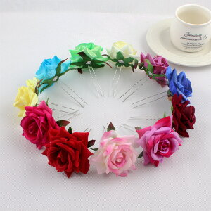 送料無料 かんざし 簪 二本挿し 二本足 Uピン ヘアアクセサリー ヘッドドレス コサージュ フラワーモチーフ お花 レディース 髪飾り 髪留め ヘアアレンジ 結婚式 パーティー お呼ばれ 華やか