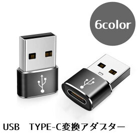 送料無料 USB TYPE-C 変換アダプター 小型 TYPE-Cメス USBオス 小型変換アダプター 変換コネクター データ転送 シンプル
