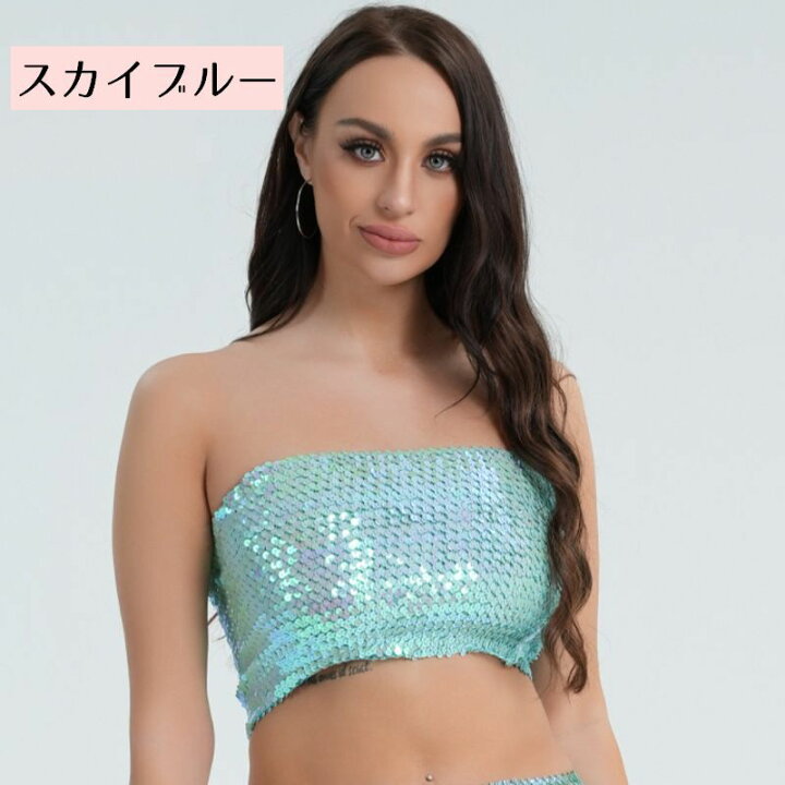 楽天市場】送料無料 ダンス衣装 チューブトップ スパンコール ベリー 