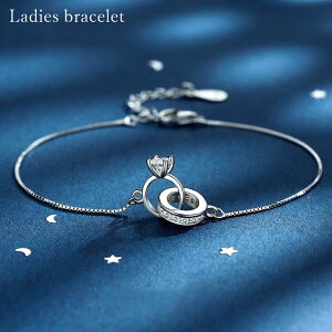 送料無料 ブレスレット 腕輪 レディース 女性 アクセサリー ファッション雑貨 スクエアチェーン 指輪型 リング型 アジャスター付き ラインストーン シルバーカラー シンプル かわいい キュ