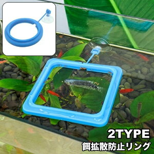 送料無料 餌拡散防止リング フィーダーカップ 給餌器 魚用エサ皿 水槽 飼育用 吸盤付き エサやり 汚さない 円形 ラウンド 正方形 四角