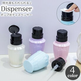送料無料 ポンプディスペンサー ポンプ式 ネイルリムーバーボトル 除光液入れ アセトン ネイルオフ ジェルクリーナー 詰め替え容器 パステルカラー スタイリッシュ 防漏