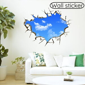 送料無料 ウォールステッカー 壁 リフォーム 壁紙シール 空 壁の穴 いたずら ドッキリ 子供部屋 パーティ イベント インテリア ユニーク DIY