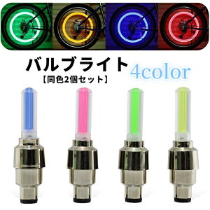送料無料 バルブライト LEDライト 同色2個セット 電池式 自転車用 バイク用 自転車用品 バイク用品 バルブキャップ タイヤバルブ 夜間走行 安全対策 装飾 リメイク お洒落
